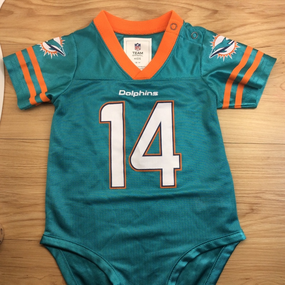 Miami dolphins 18 mo jersey teal